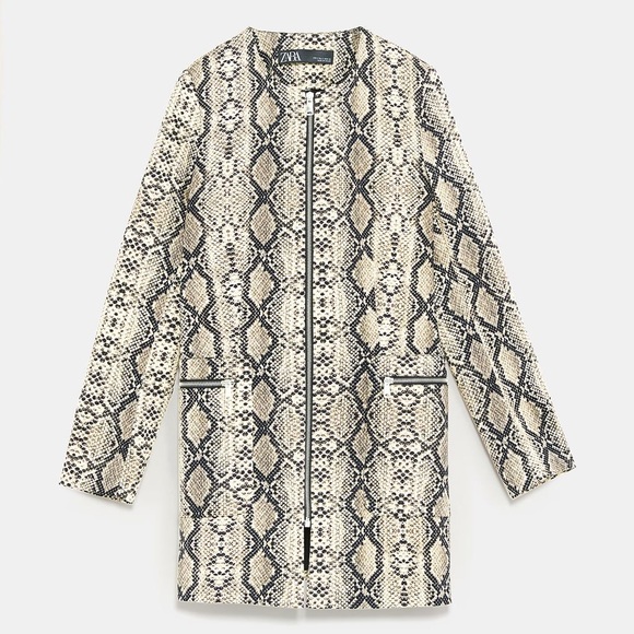 Zara Jackets & Blazers - 🧥 NWOT ZARA Snakeskin Print Frock Coat 🧥